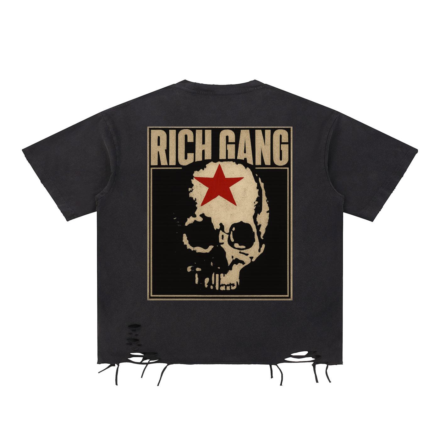 RG SKULL: MINI GRUNGE SKULL SHREDDED TEE
