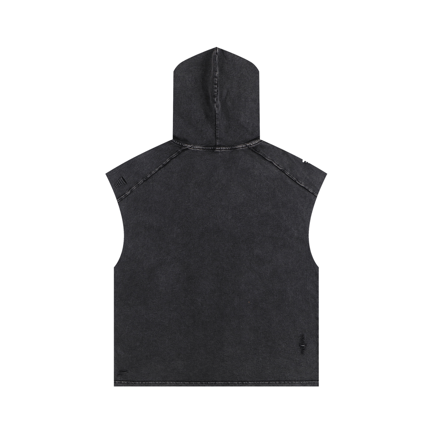 RG SKULL: GRUNGE SKULL BOX FIT SLEEVELESS HOODIE (VINTAGE CUT)