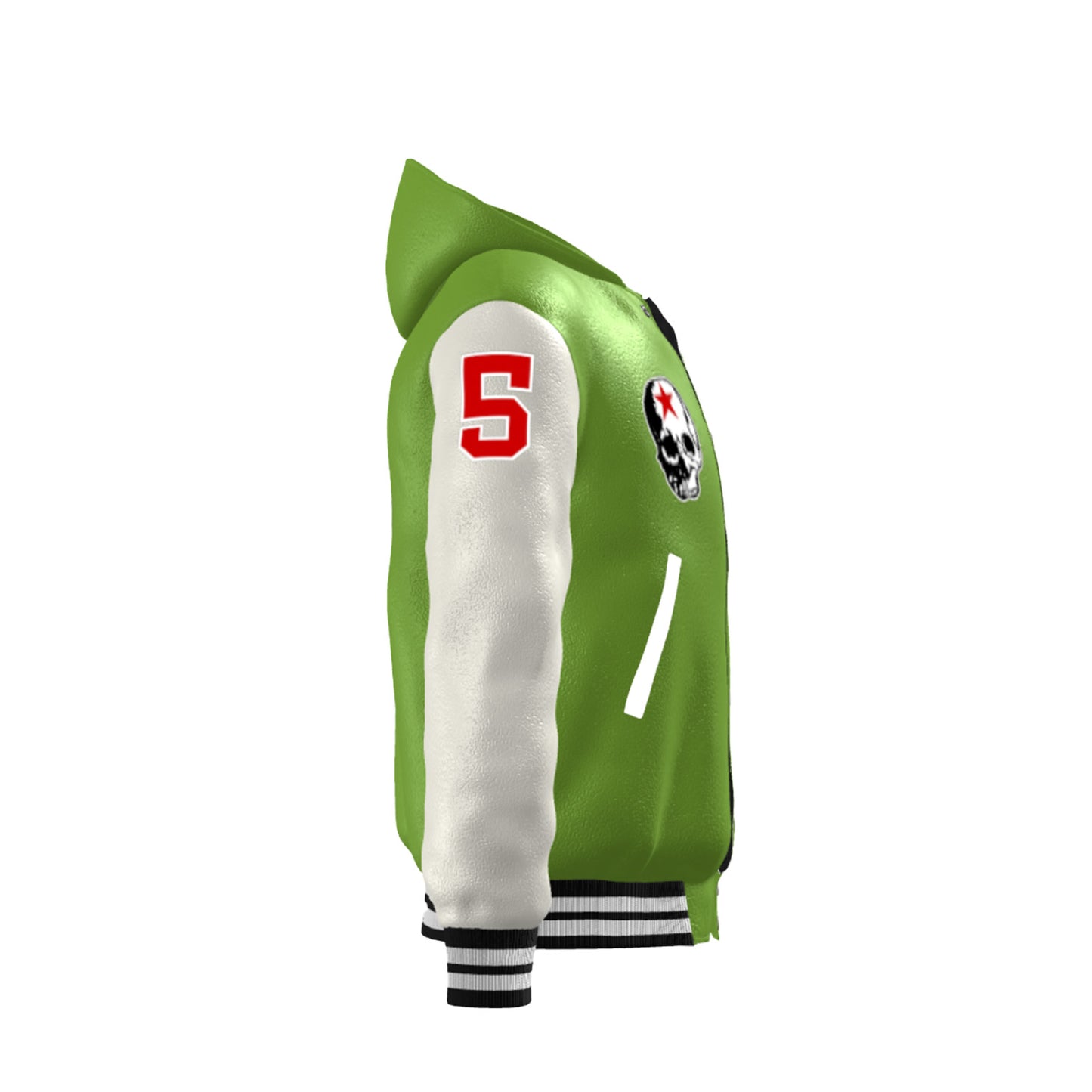 RG SKULL: LIMITED SLIME GREEN FULL LEATHER VARSITY JACKET