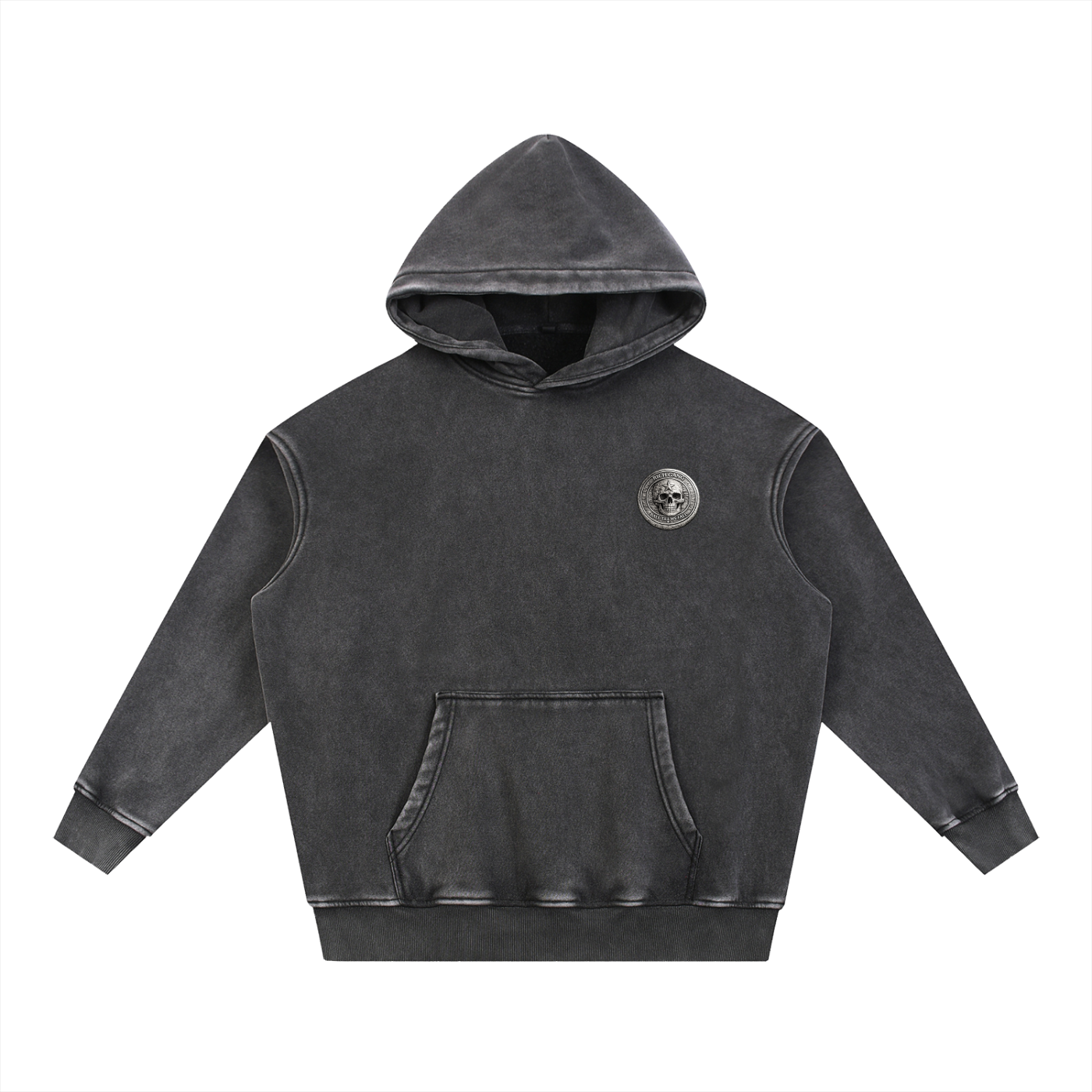 RG COIN: SNOW WASHED HOODIE (SILVER COIN)