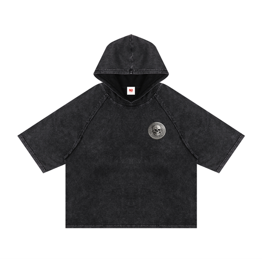 RG COIN: HOODED BOXY TEE SHIRT (SILVER COIN)