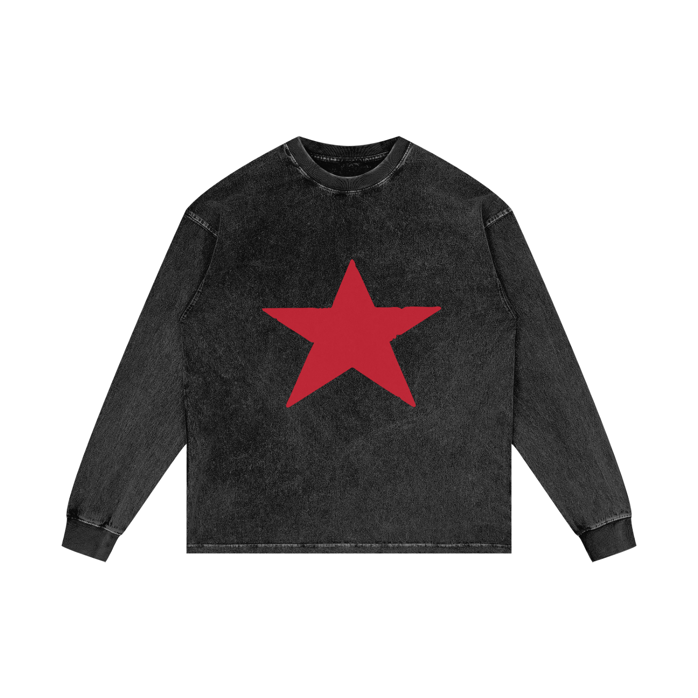 RG SKULL: LONG SLEEVE 5 STAR CREWNECK SHIRT