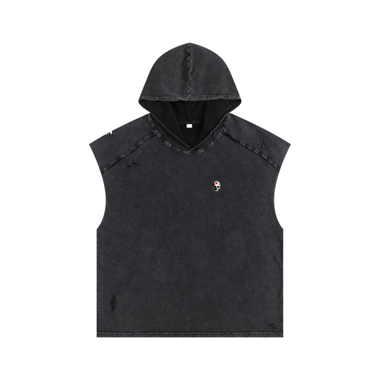 RG SKULL: CLASSIC SKULL BOX FIT SLEEVELESS HOODIE (VINTAGE CUT)