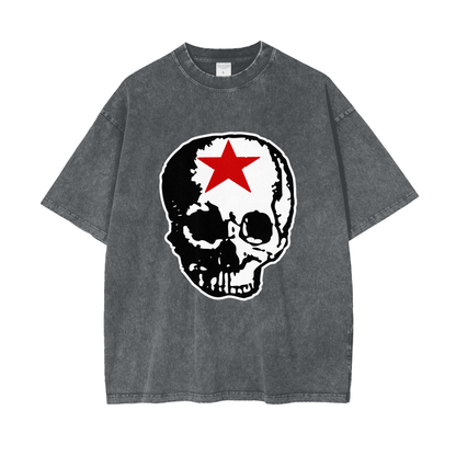 RG SKULL: FRONT ONLY SKULL OVERSIZED WASHED TEE