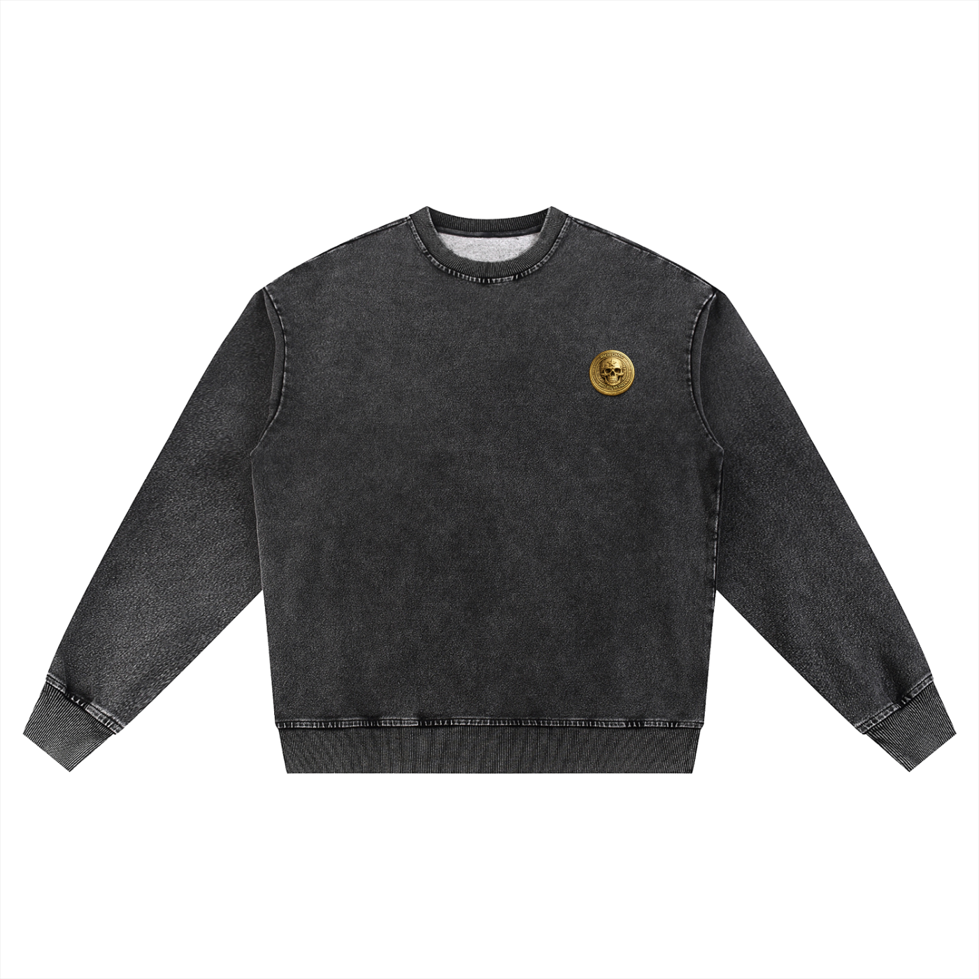 Snow Wash Oversized Crewneck Sweatshirt