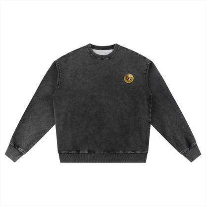 Snow Wash Oversized Crewneck Sweatshirt