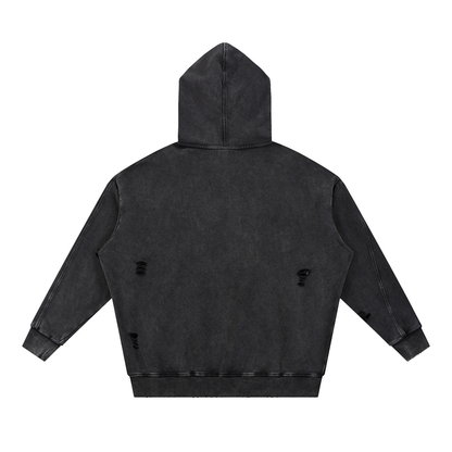 RG COIN: SNOW WASH DISTRESSED HOODIE (GOLD COIN)