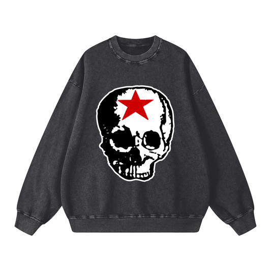 RG SKULL: FRONT ONLY SKULL CREWNECK SWEATER