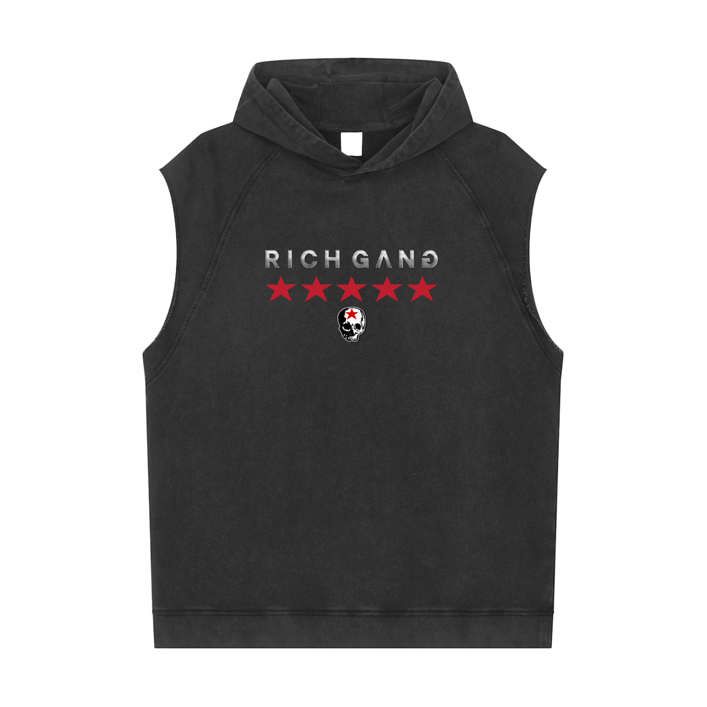 RG SKULL: RICH GANG SKULL COLLECTION SLEEVELESS HOODIE