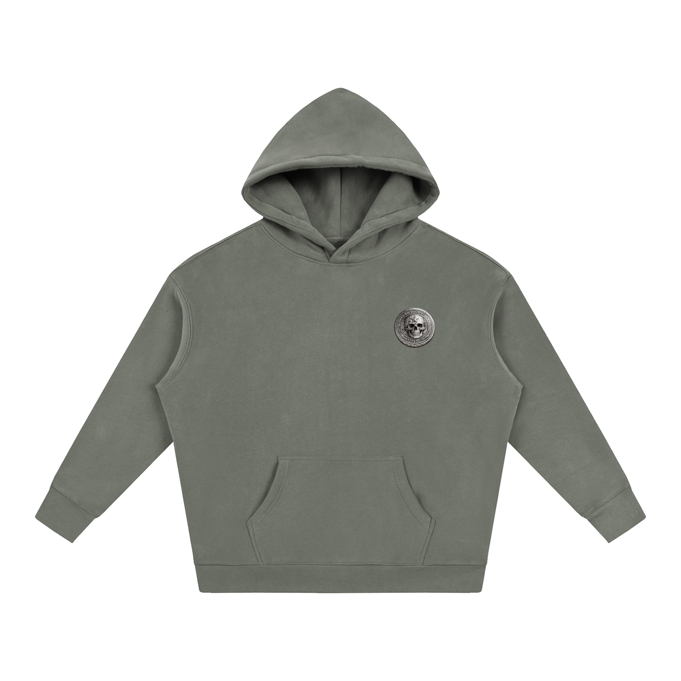 RG COIN: OVERSIZED FLEECE HOODIE (SILVER COIN)