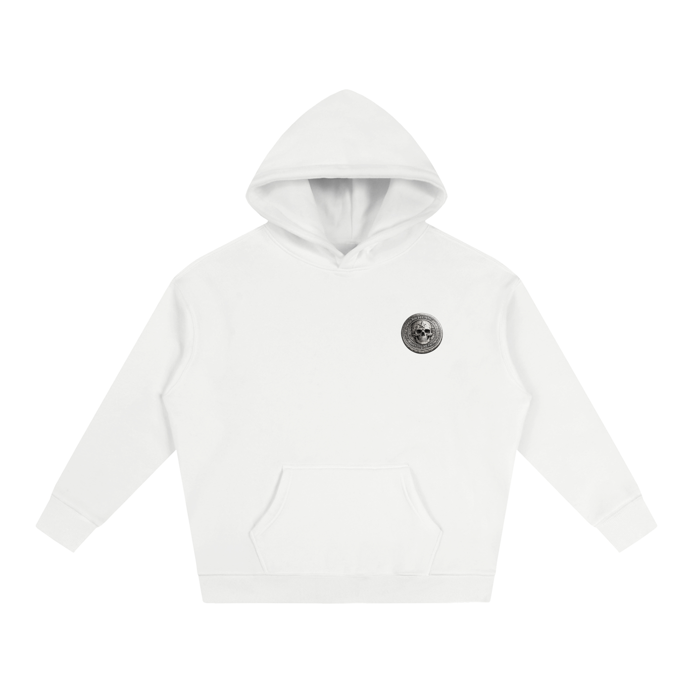 RG COIN: OVERSIZED FLEECE HOODIE (SILVER COIN)
