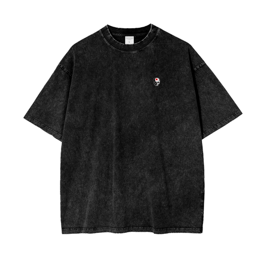 RG SKULL: CLASSIC SKULL WASHED TEE (BLK/GRY)