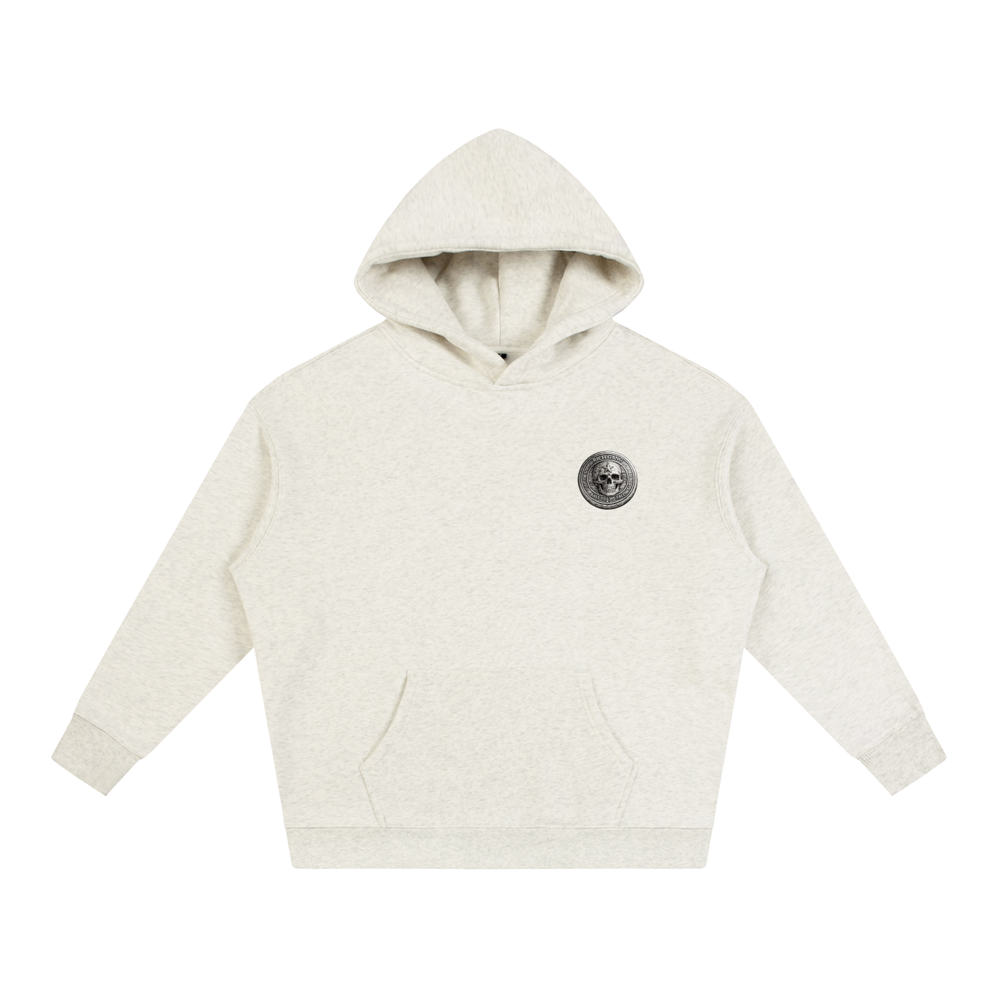 RG COIN: OVERSIZED FLEECE HOODIE (SILVER COIN)