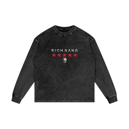 RG SKULL: LONG SLEEVE RICH GANG SKULL COLLECTION CREWNECK SHIRT