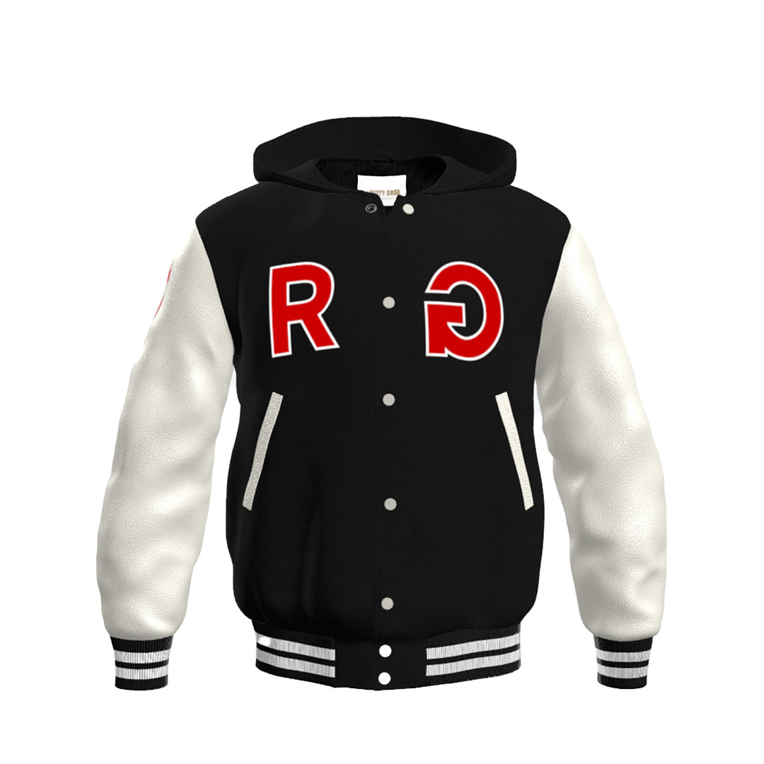 RG SKULL: CLASSIC RG LETTERMAN HOODIE VARSITY JACKET