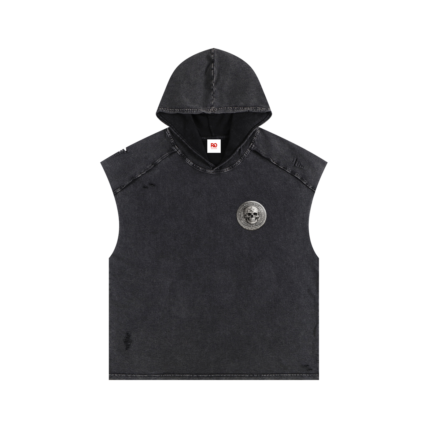RG COIN: SLEEVELESS HOODED TANK TOP (SILVER COIN)