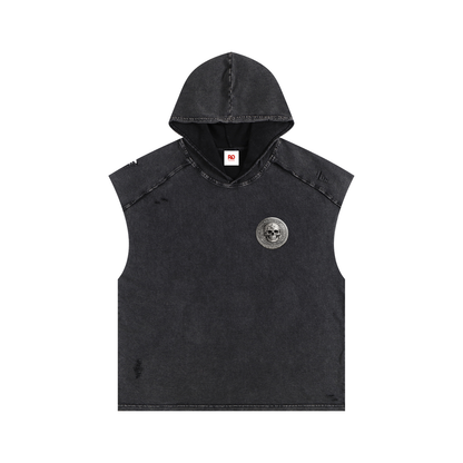 RG COIN: SLEEVELESS HOODED TANK TOP (SILVER COIN)