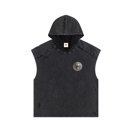 RG COIN: SLEEVELESS HOODED TANK TOP (SILVER COIN)