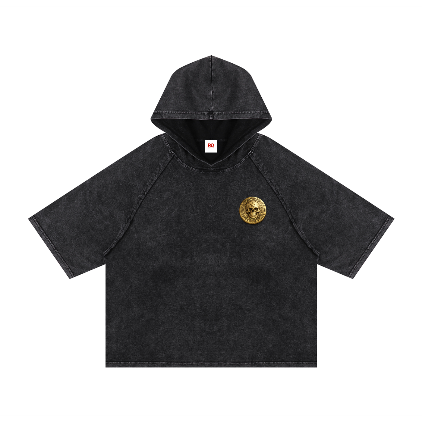 RG COIN: HOODED BOXY TEE SHIRT (GOLD COIN)