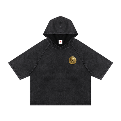 RG COIN: HOODED BOXY TEE SHIRT (GOLD COIN)