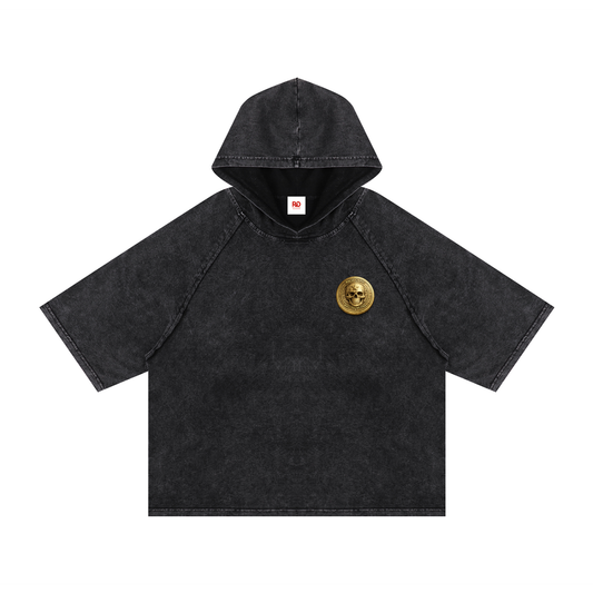 RG COIN: HOODED BOXY TEE SHIRT (GOLD COIN)