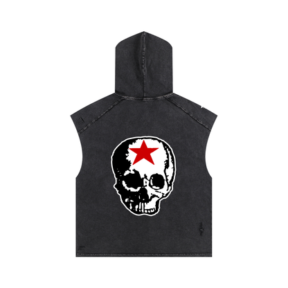RG SKULL: CLASSIC SKULL BOX FIT SLEEVELESS HOODIE (VINTAGE CUT)