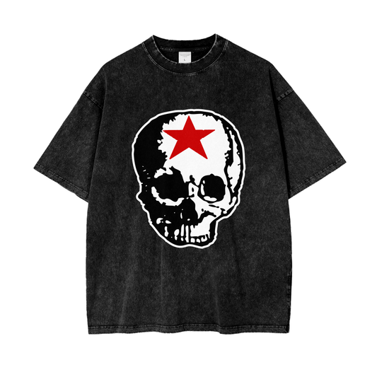 RG SKULL: FRONT ONLY SKULL OVERSIZED WASHED TEE