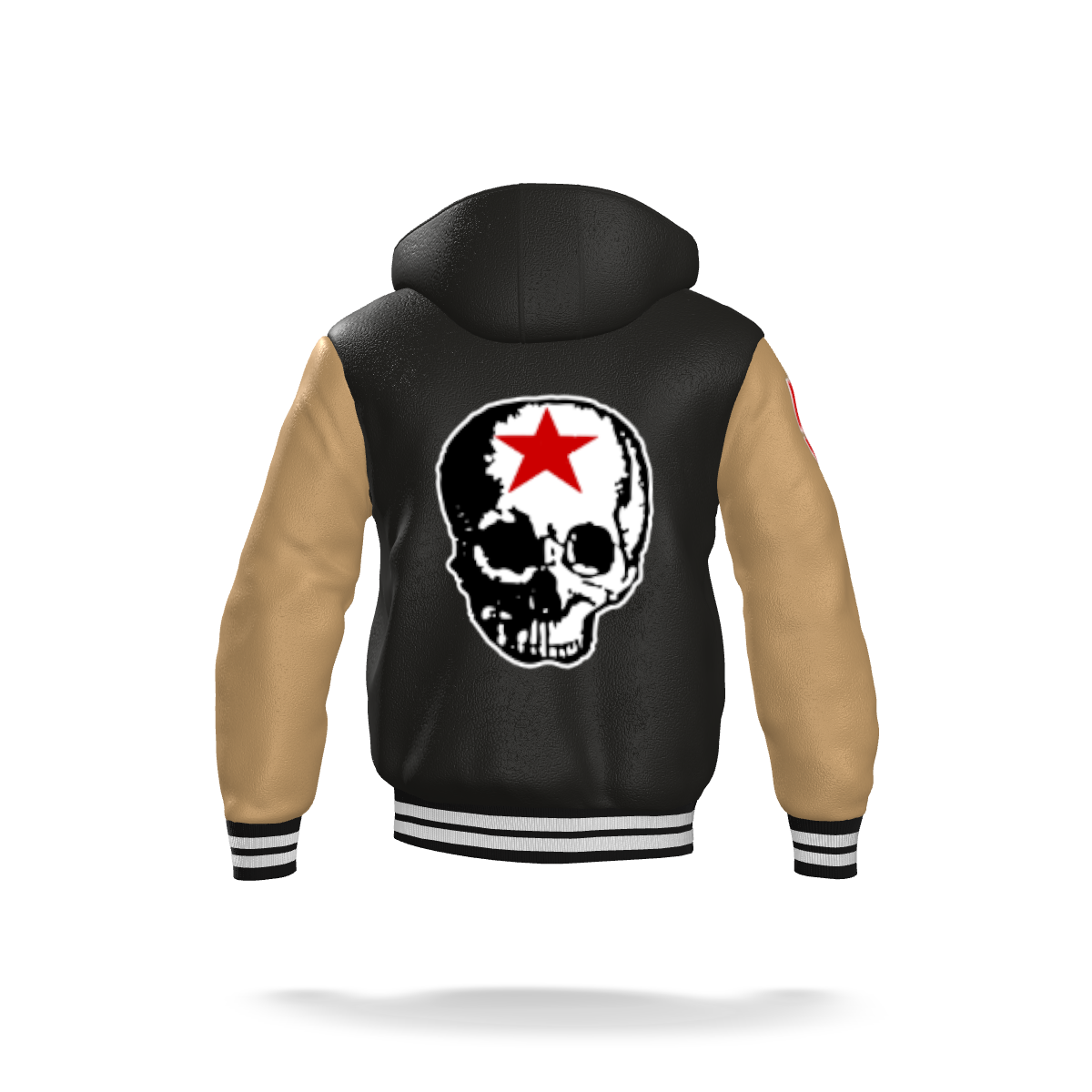 RG SKULL: LIMITED FULL LEATHER BLACK & GOLD VARSITY JACKET