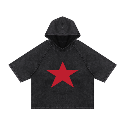 RG SKULL: 5 STAR HOODED BOX FIT TEE SHIRT