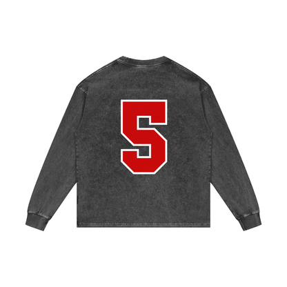 RG SKULL: LONG SLEEVE 5 STAR CREWNECK SHIRT