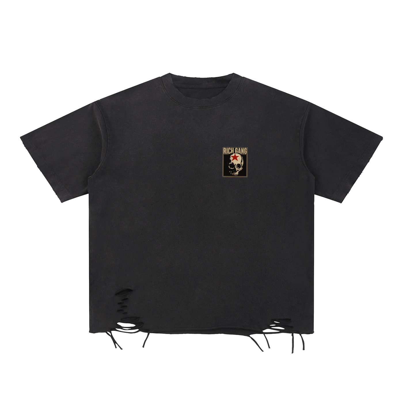 RG SKULL: MINI GRUNGE SKULL SHREDDED TEE