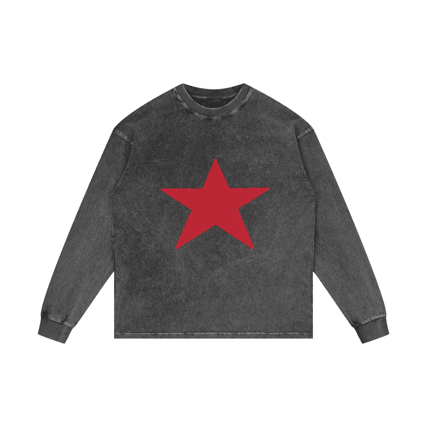 RG SKULL: LONG SLEEVE 5 STAR CREWNECK SHIRT