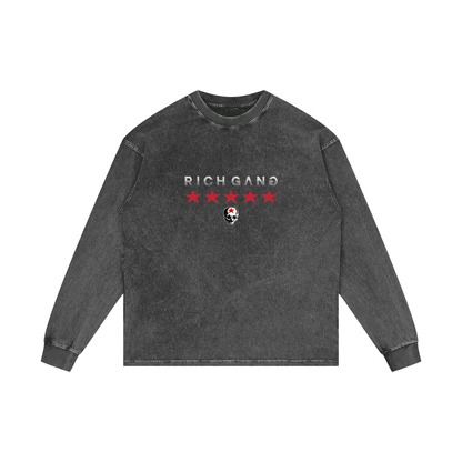 RG SKULL: LONG SLEEVE RICH GANG SKULL COLLECTION CREWNECK SHIRT