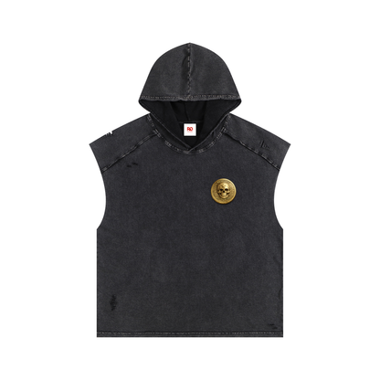 RG COIN: SLEEVLESS HOODED TANK TOP (GOLD COIN)